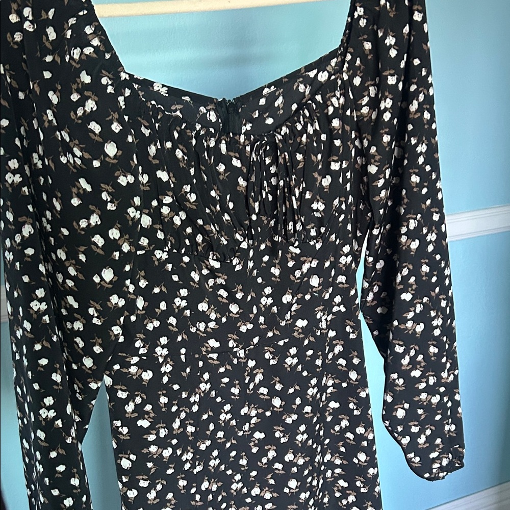 Floral Black Dress